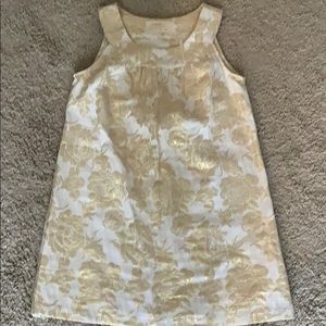 Gold and cream mini dress
